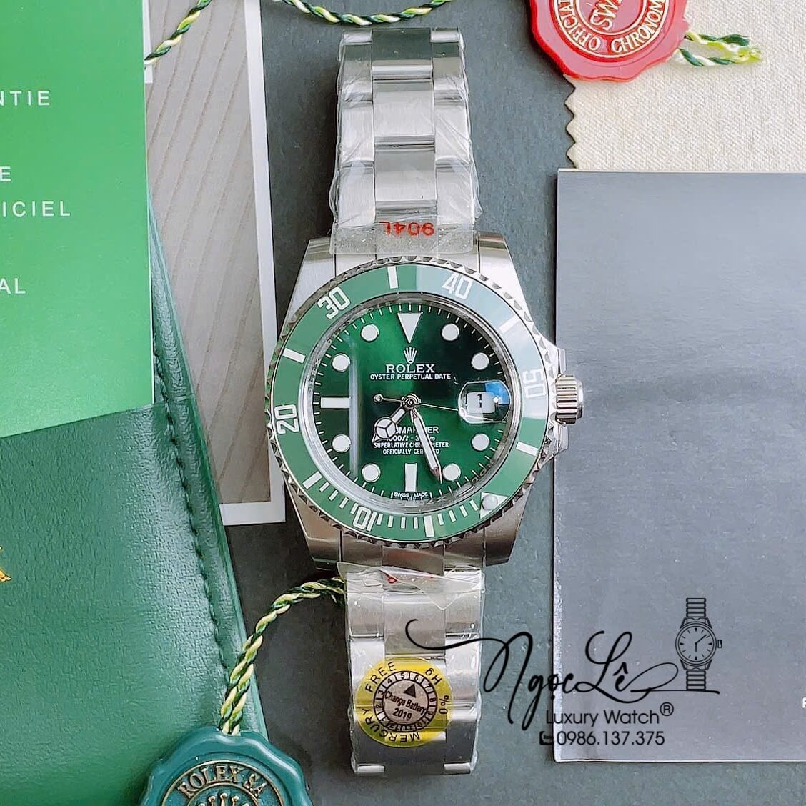 Đồng Hồ Nam Rolex Submariner Automatic Dây Kim Loại Silver Mặt Xanh Size 40mm