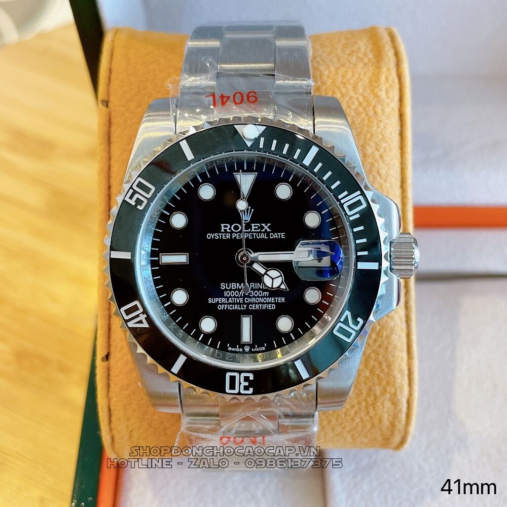 Đồng Hồ Rolex Submariner Tự Động Nam Mặt Đen Silver 41mm