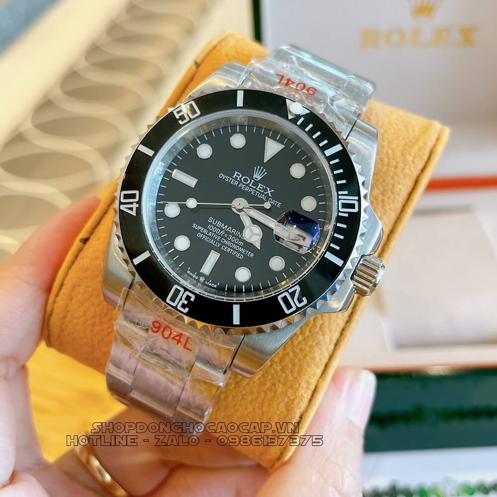 Đồng Hồ Rolex Submariner Tự Động Nam Mặt Đen Silver 41mm