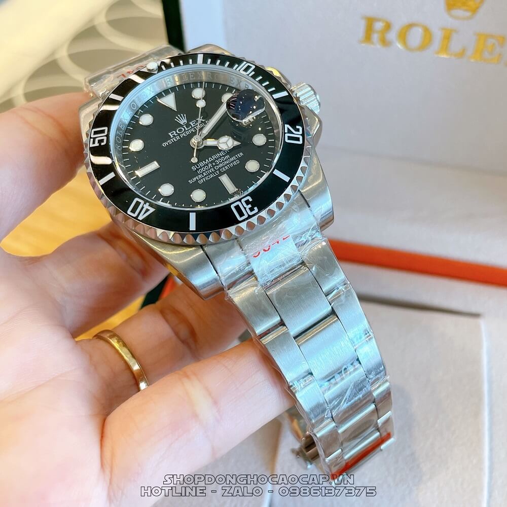 Đồng Hồ Rolex Submariner Tự Động Nam Mặt Đen Silver 41mm
