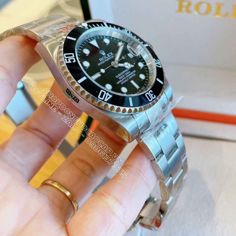 Đồng Hồ Rolex Submariner Tự Động Nam Mặt Đen Silver 41mm