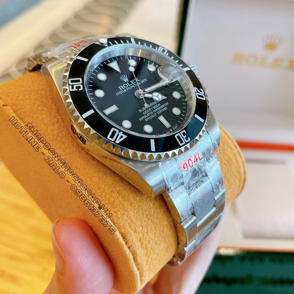 Đồng Hồ Rolex Submariner Tự Động Nam Mặt Đen Silver 41mm