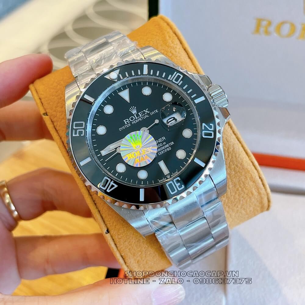 Đồng Hồ Rolex Submariner Tự Động Nam Mặt Đen Silver 44mm