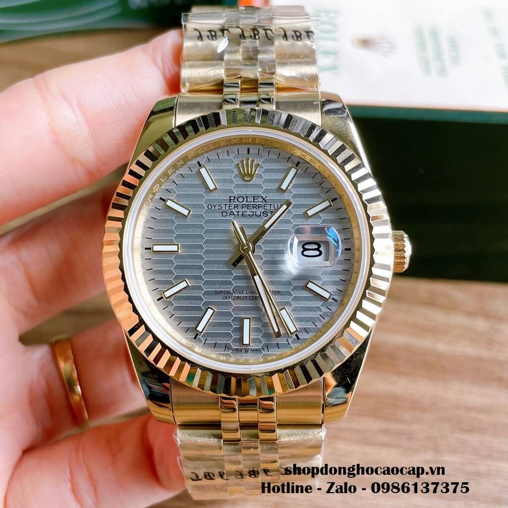 Đồng Hồ Rolex Datejust Tự Động Nam Màu Vàng Kim Phản Quang