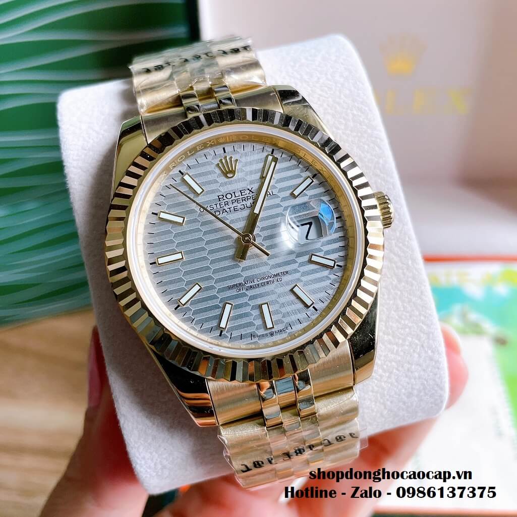 Đồng Hồ Rolex Datejust Tự Động Nam Màu Vàng Kim Phản Quang