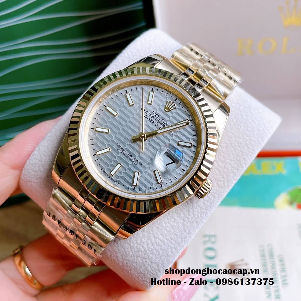 Đồng Hồ Rolex Datejust Tự Động Nam Màu Vàng Kim Phản Quang