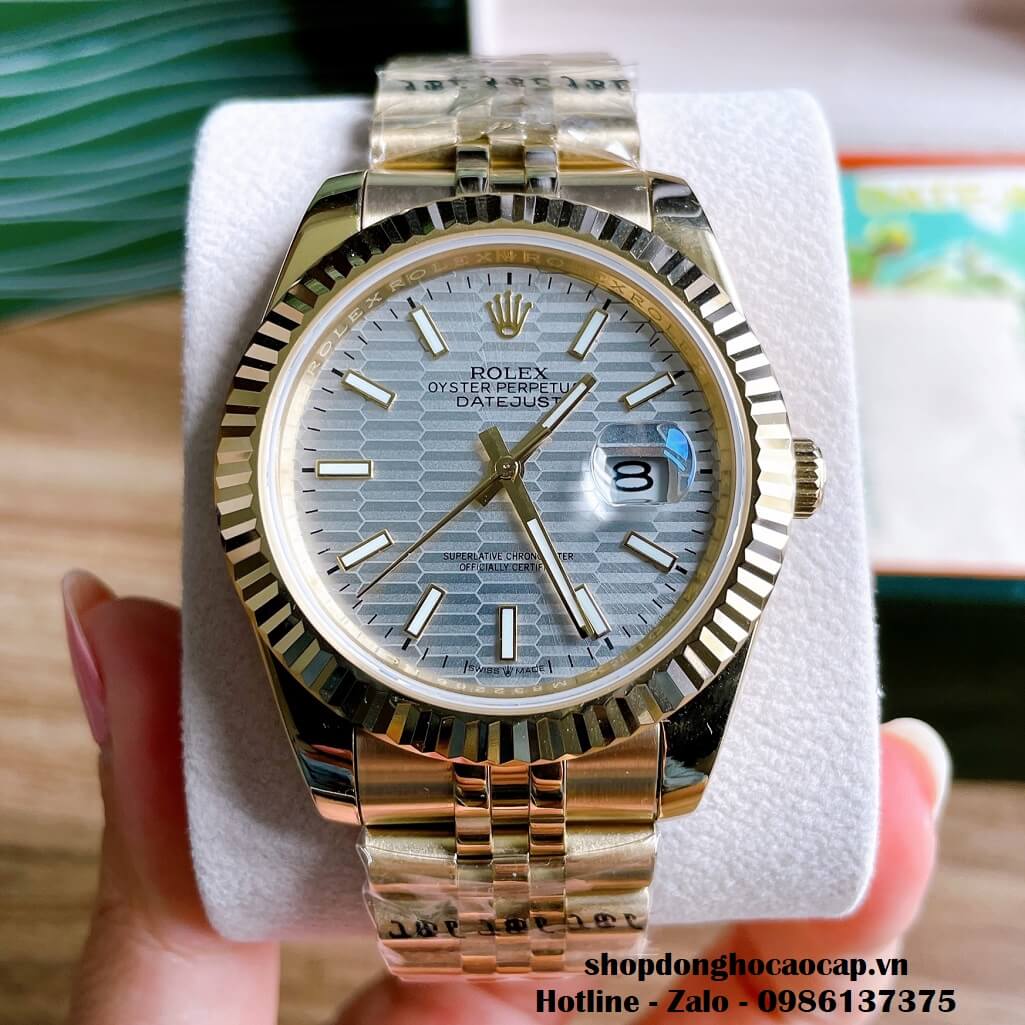 Đồng Hồ Rolex Datejust Tự Động Nam Màu Vàng Kim Phản Quang