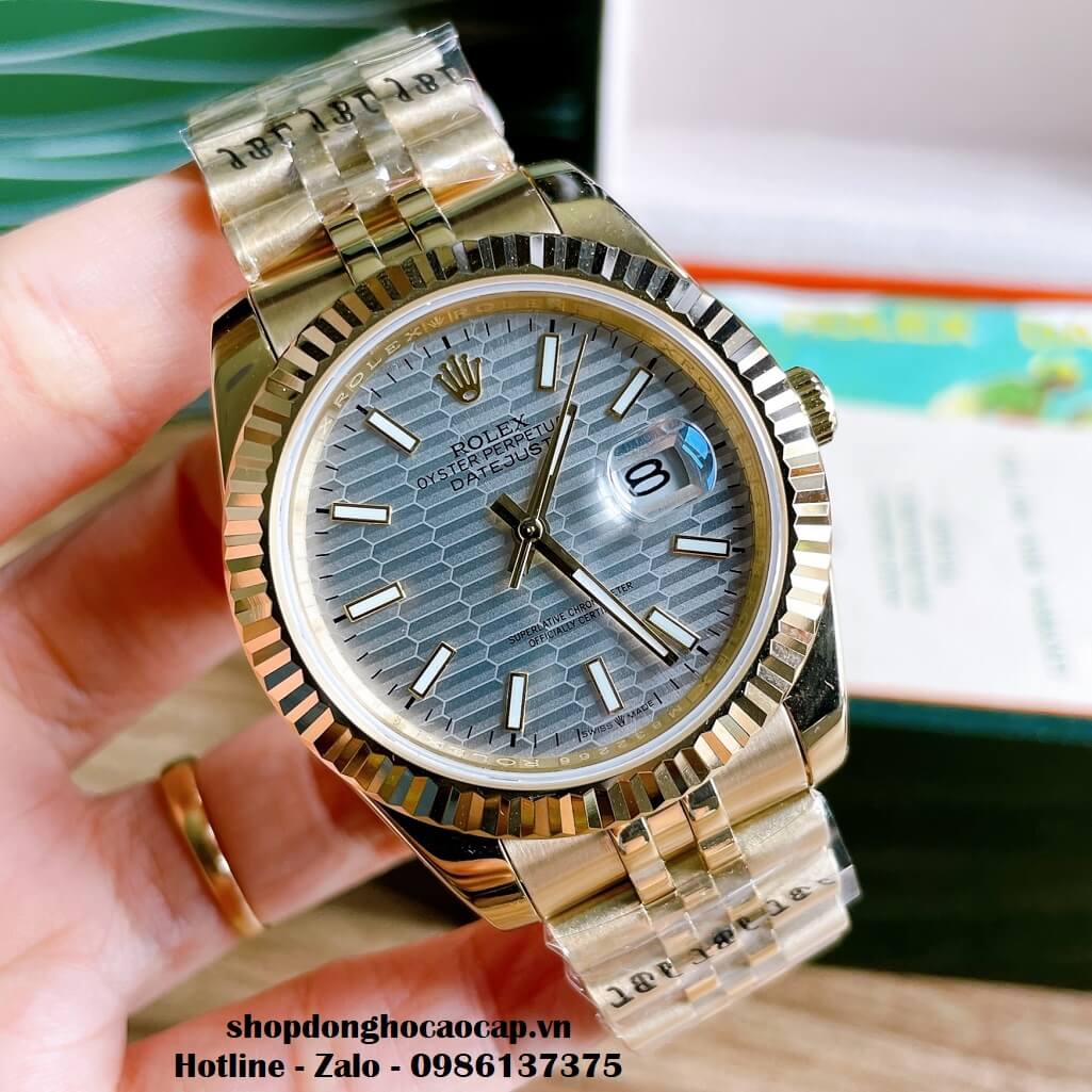 Đồng Hồ Rolex Datejust Tự Động Nam Màu Vàng Kim Phản Quang