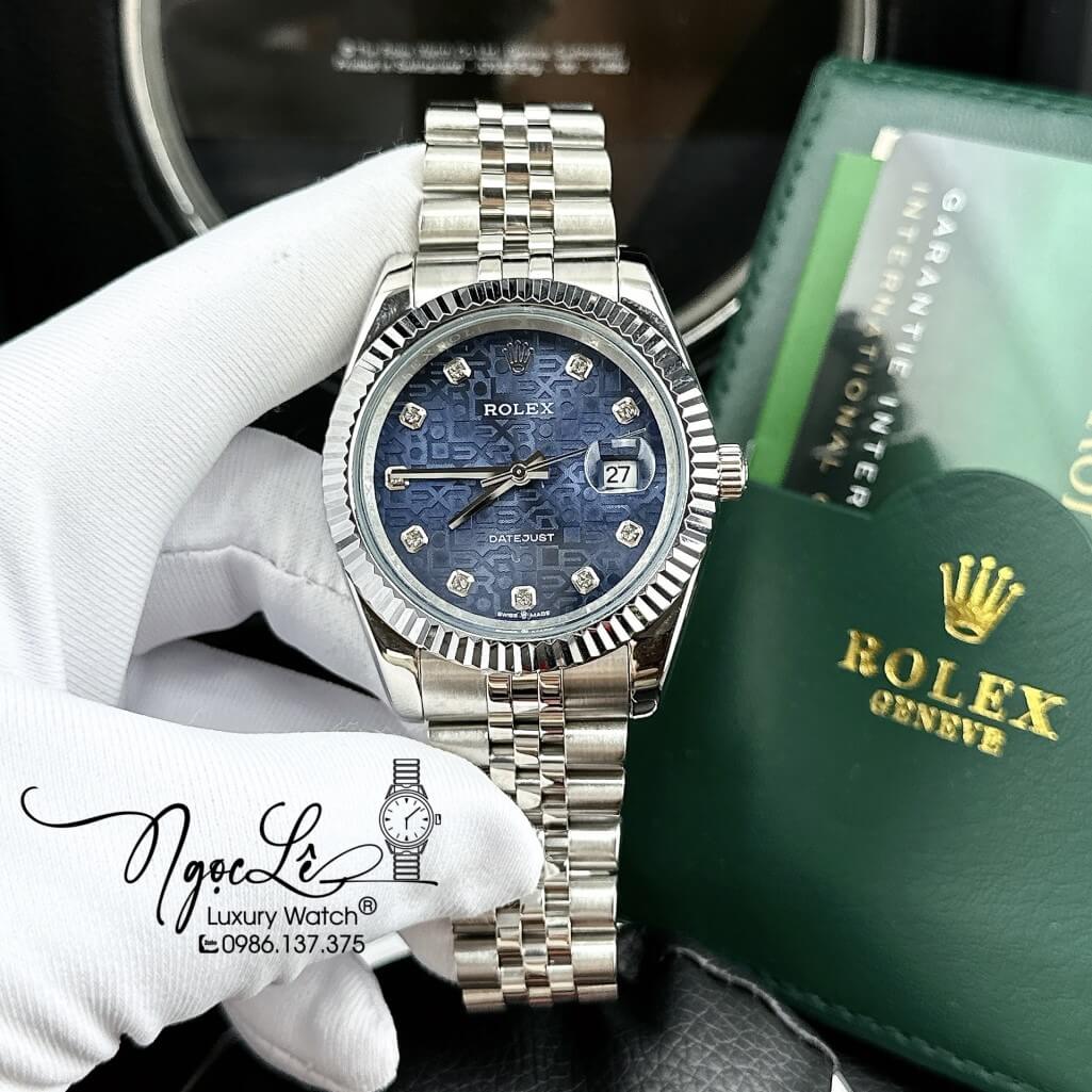 Đồng Hồ Rolex Datejust Tự Động Nam Bạc Mặt Xanh Vi Tính 41mm