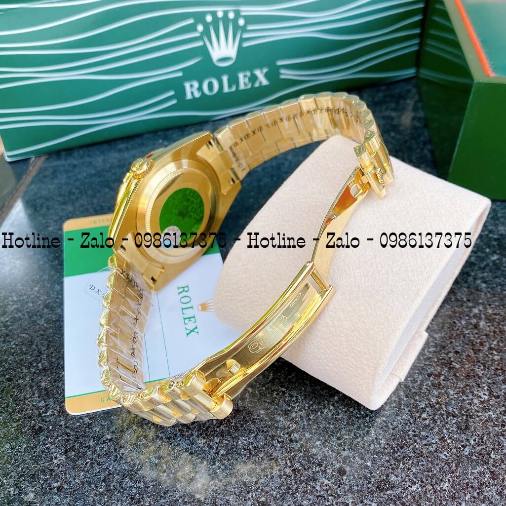 Đồng Hồ Nam Rolex Automatic 2 Lịch Viền Đá Vàng Mặt Trắng 41mm
