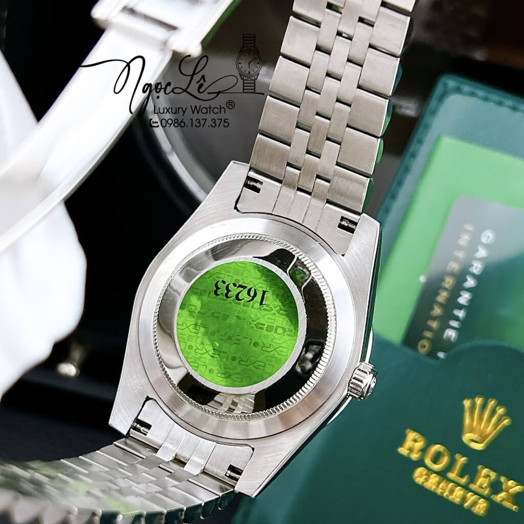 Đồng Hồ Rolex Datejust Tự Động Nam Bạc Mặt Xanh Dương Phản Quang 41mm