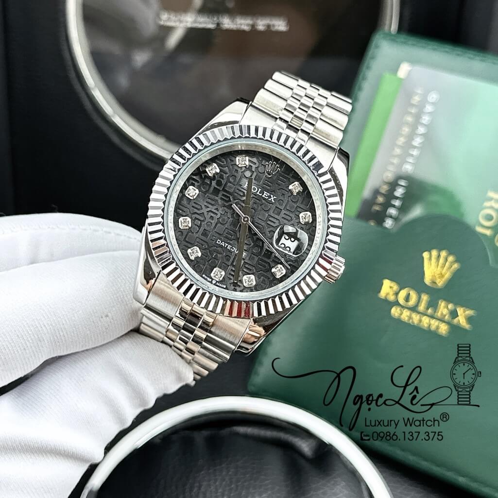 Đồng Hồ Rolex Datejust Tự Động Nam Bạc Mặt Đen Vi Tính 41mm