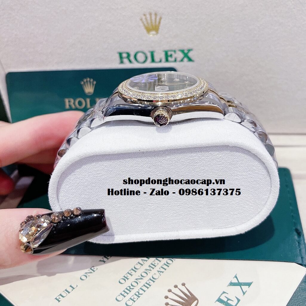 Đồng Hồ Cặp Rolex Datejust Automatic Nam Nữ 41mm - 32mm - Demi Mặt Xanh