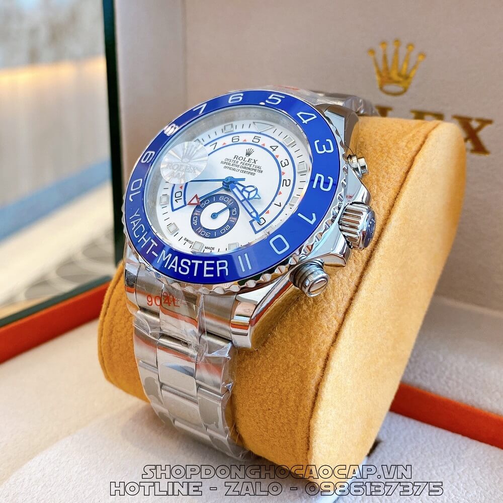 Đồng Hồ Rolex Yacht-Master II Tự Động Nam Dây Kim Loại Mặt Trắng Silver 44mm