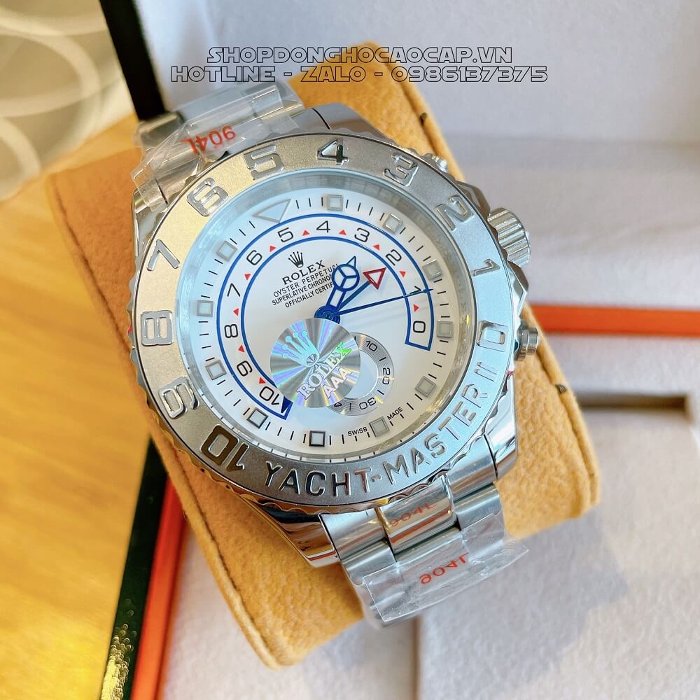 Đồng Hồ Rolex Yacht-Master II Tự Động Nam Dây Kim Loại Mặt Trắng Silver 44mm