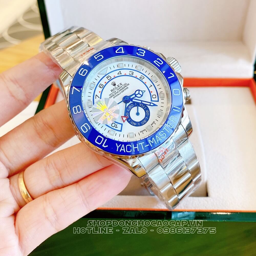Đồng Hồ Rolex Yacht-Master II Tự Động Nam Dây Kim Loại Mặt Trắng Silver 44mm