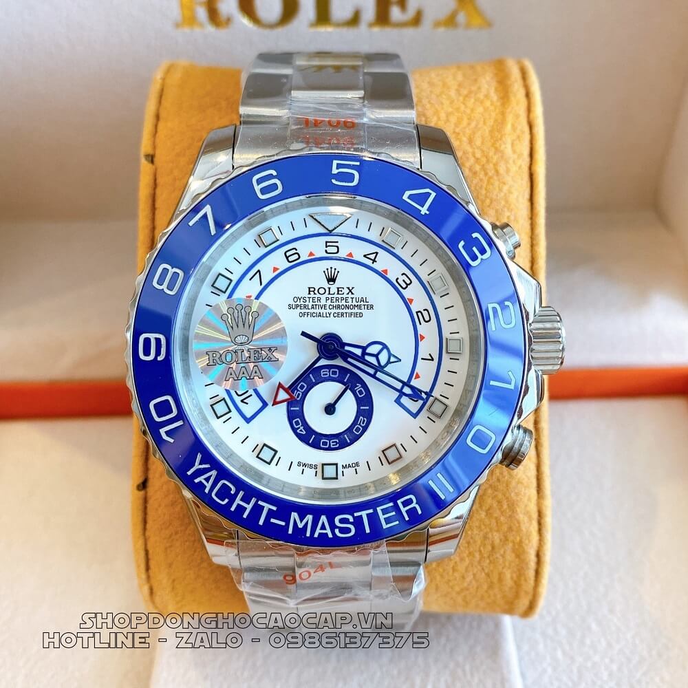 Đồng Hồ Rolex Yacht-Master II Tự Động Nam Dây Kim Loại Mặt Trắng Silver 44mm