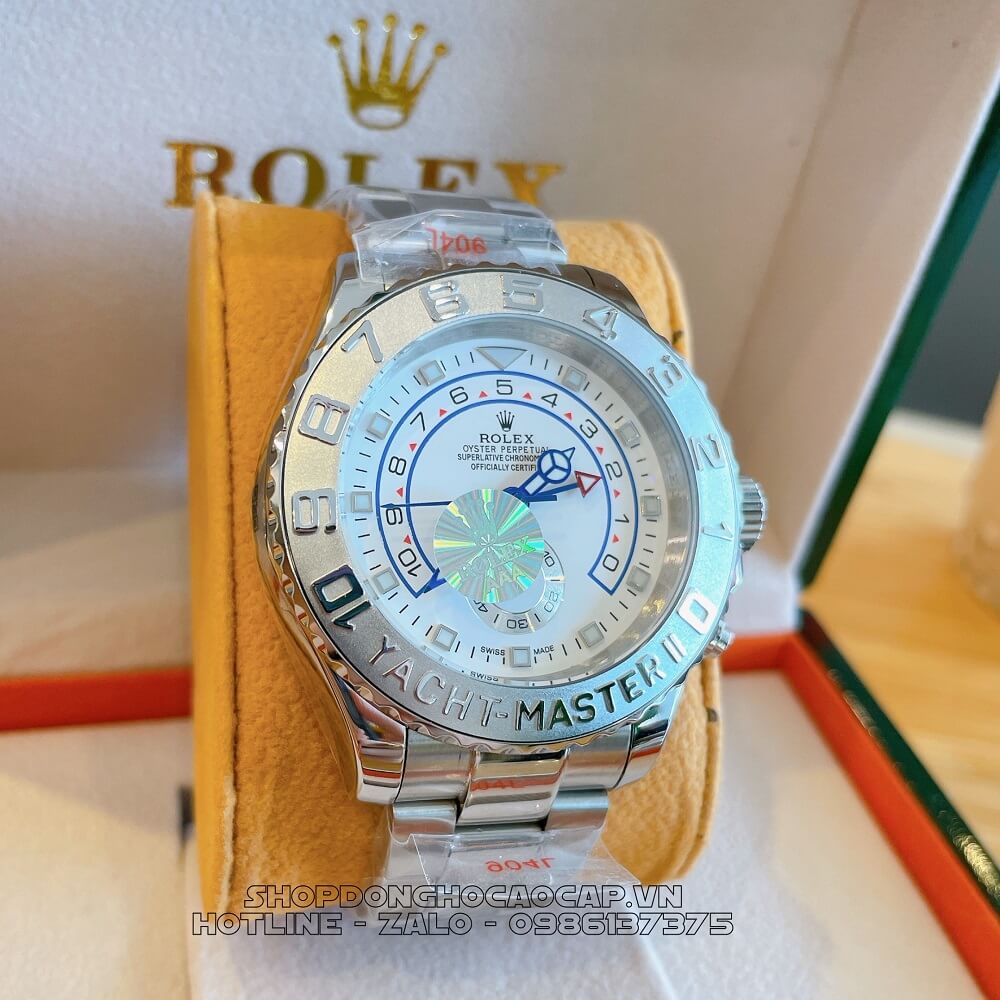 Đồng Hồ Rolex Yacht-Master II Tự Động Nam Dây Kim Loại Mặt Trắng Silver 44mm