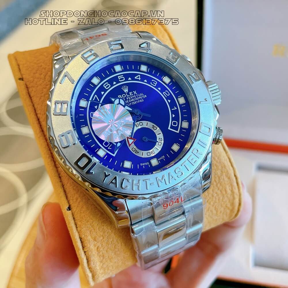 Đồng Hồ Rolex Yacht-Master II Tự Động Nam Dây Kim Loại Mặt Xanh Silver 44mm