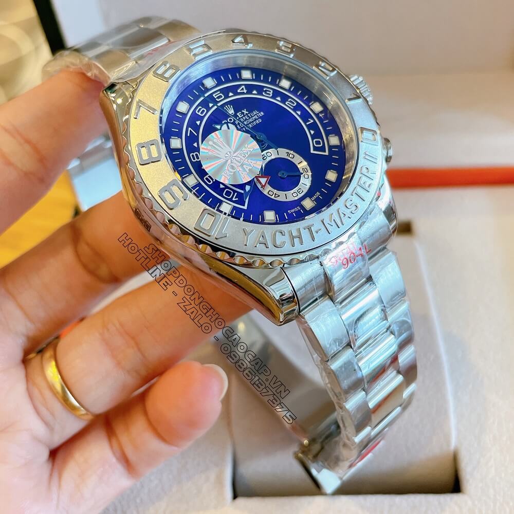 Đồng Hồ Rolex Yacht-Master II Tự Động Nam Dây Kim Loại Mặt Xanh Silver 44mm