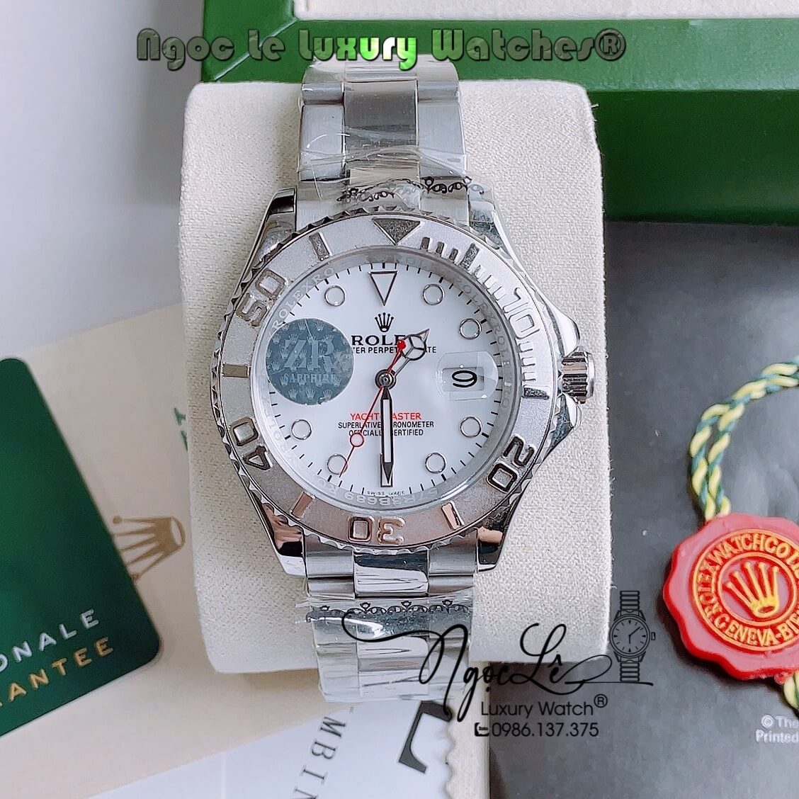 Đồng Hồ Rolex Yacht-Master Automatic Nam Dây Kim Loại Bạc Mặt Trắng Size 40mm