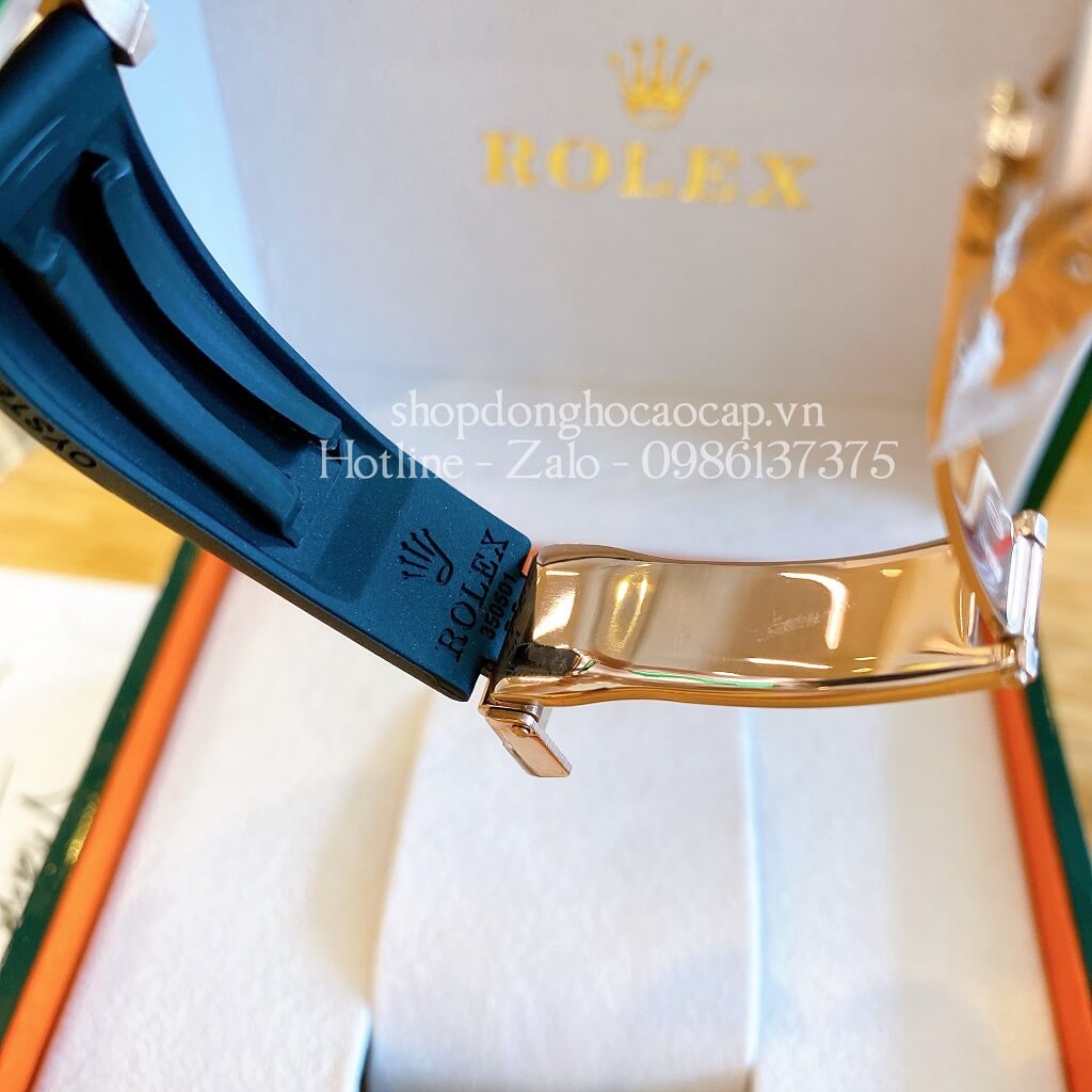 Đồng Hồ Rolex Yacht-Master Tự Động Nam (Automatic) Dây Cao Su Đen Rose Gold 40mm