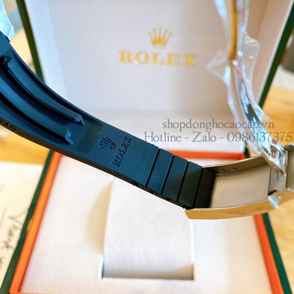 Đồng Hồ Rolex Yacht-Master Tự Động Nam (Automatic) Dây Cao Su Đen Silver 40mm