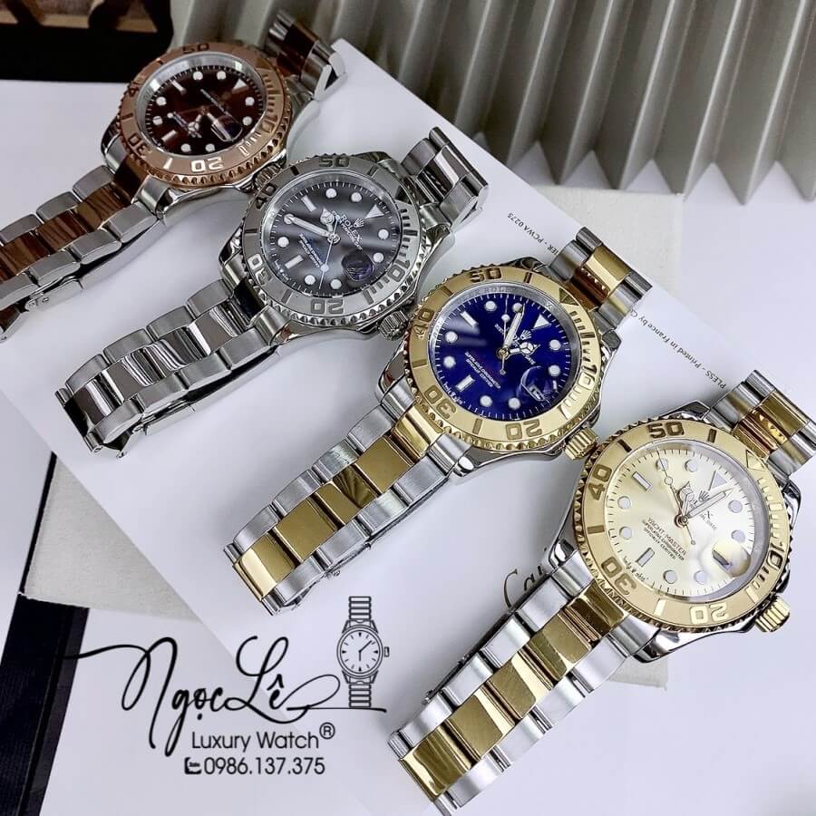 Đồng Hồ Rolex Yacht Master Automatic Nam Dây Kim Loại Bạc Mặt Xám 40mm