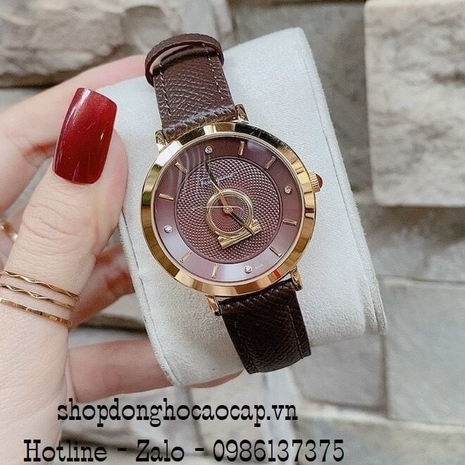 Đồng Hồ Nữ Salvatore Ferragamo Minuetto Dây Da Nâu 35mm