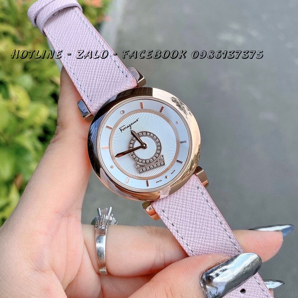 Đồng Hồ Salvatore Ferragamo Nữ Hồng 2 Kim 36mm