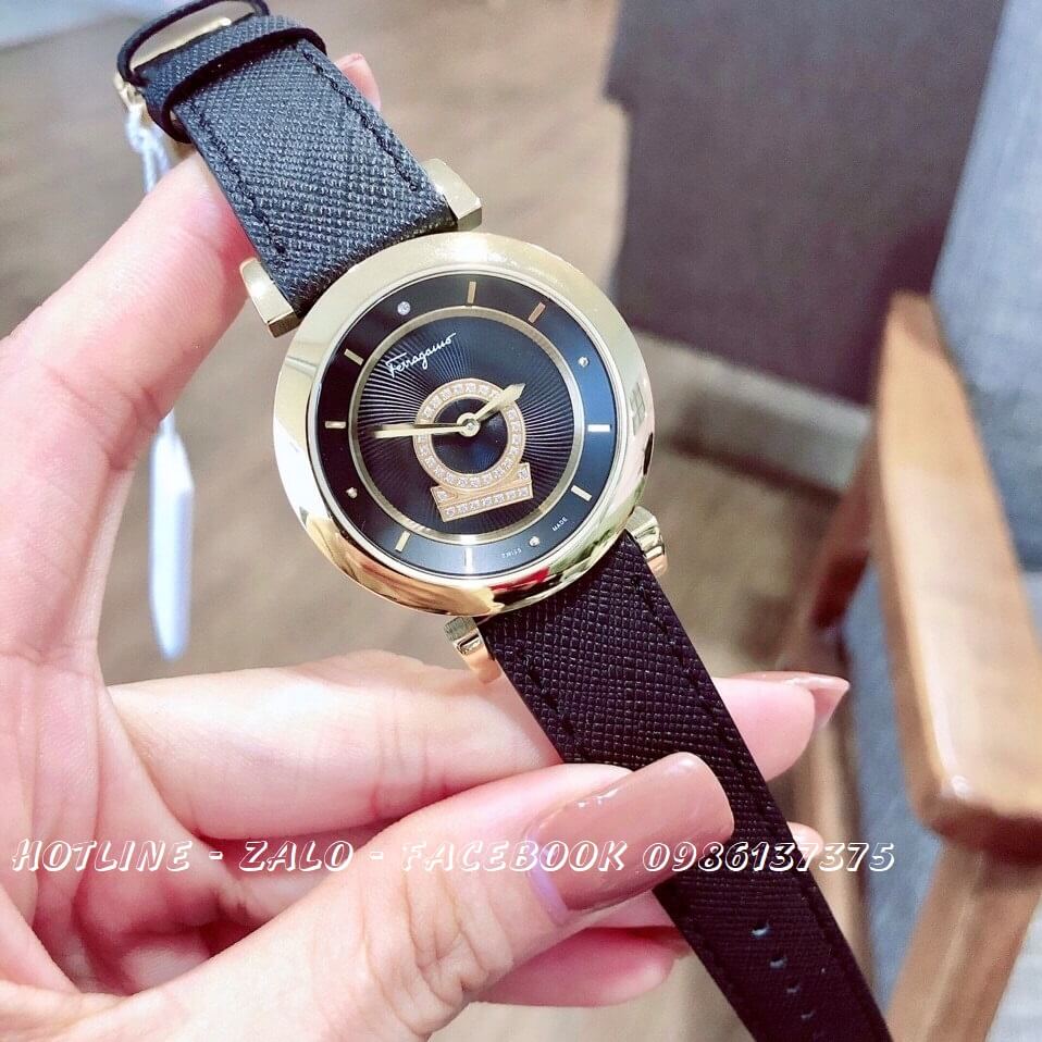 Đồng Hồ Salvatore Ferragamo Nữ Đen 2 Kim 36mm