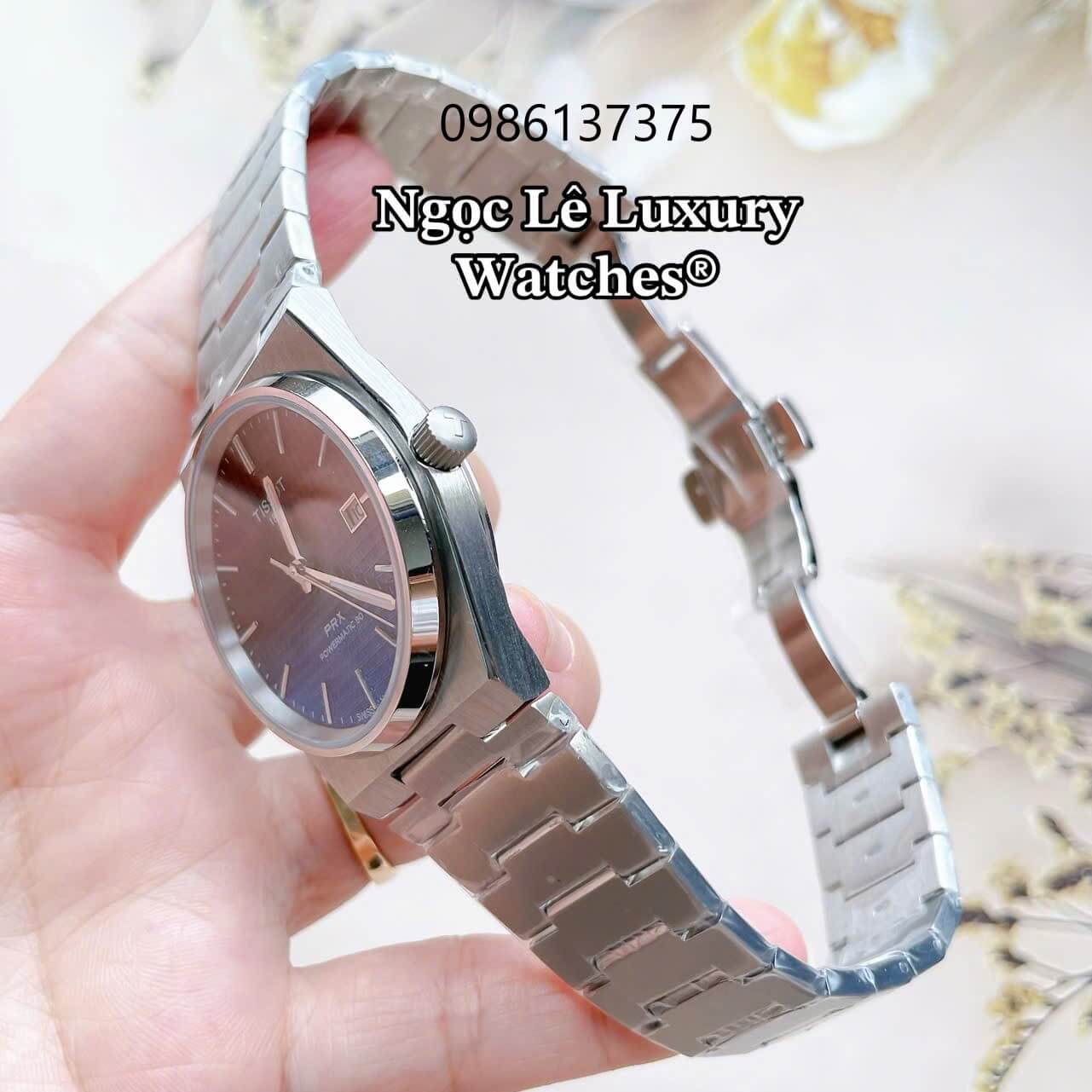 Đồng Hồ Tissot PRX Powermatic 80 Automatic - Dây Kim Loại Bạc Mặt Xanh Ombre - Size 40mm