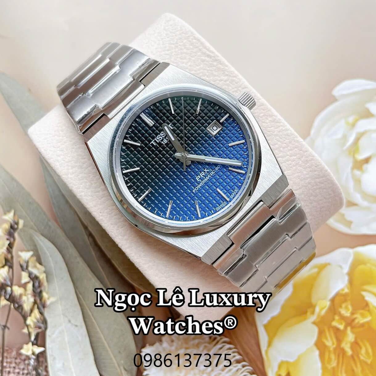 Đồng Hồ Tissot PRX Powermatic 80 Automatic - Dây Kim Loại Bạc Mặt Xanh Ombre - Size 40mm