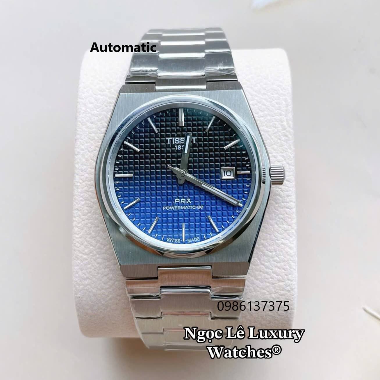 Đồng Hồ Tissot PRX Powermatic 80 Automatic - Dây Kim Loại Bạc Mặt Xanh Ombre - Size 40mm