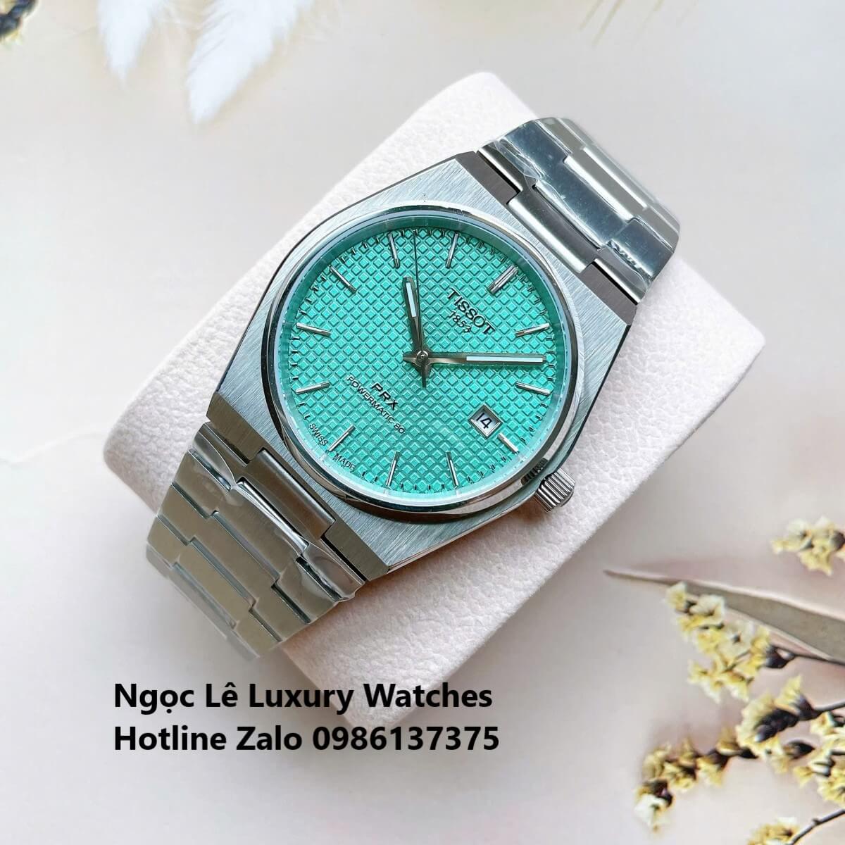 Đồng Hồ Tissot PRX Powermatic 80 Automatic - Dây Kim Loại Màu Bạc Mặt Xanh Bạc Hà - Size 40mm
