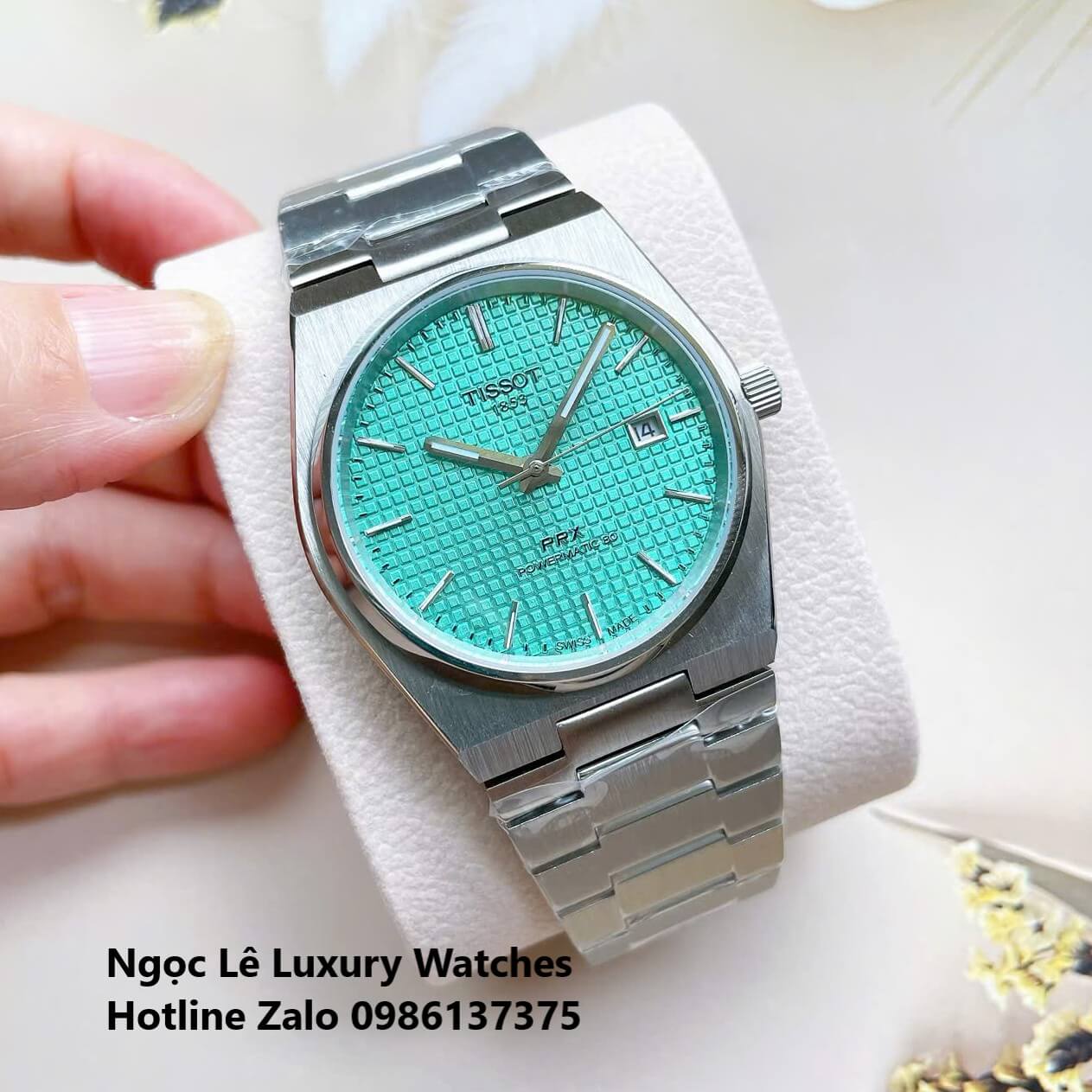 Đồng Hồ Tissot PRX Powermatic 80 Automatic - Dây Kim Loại Màu Bạc Mặt Xanh Bạc Hà - Size 40mm