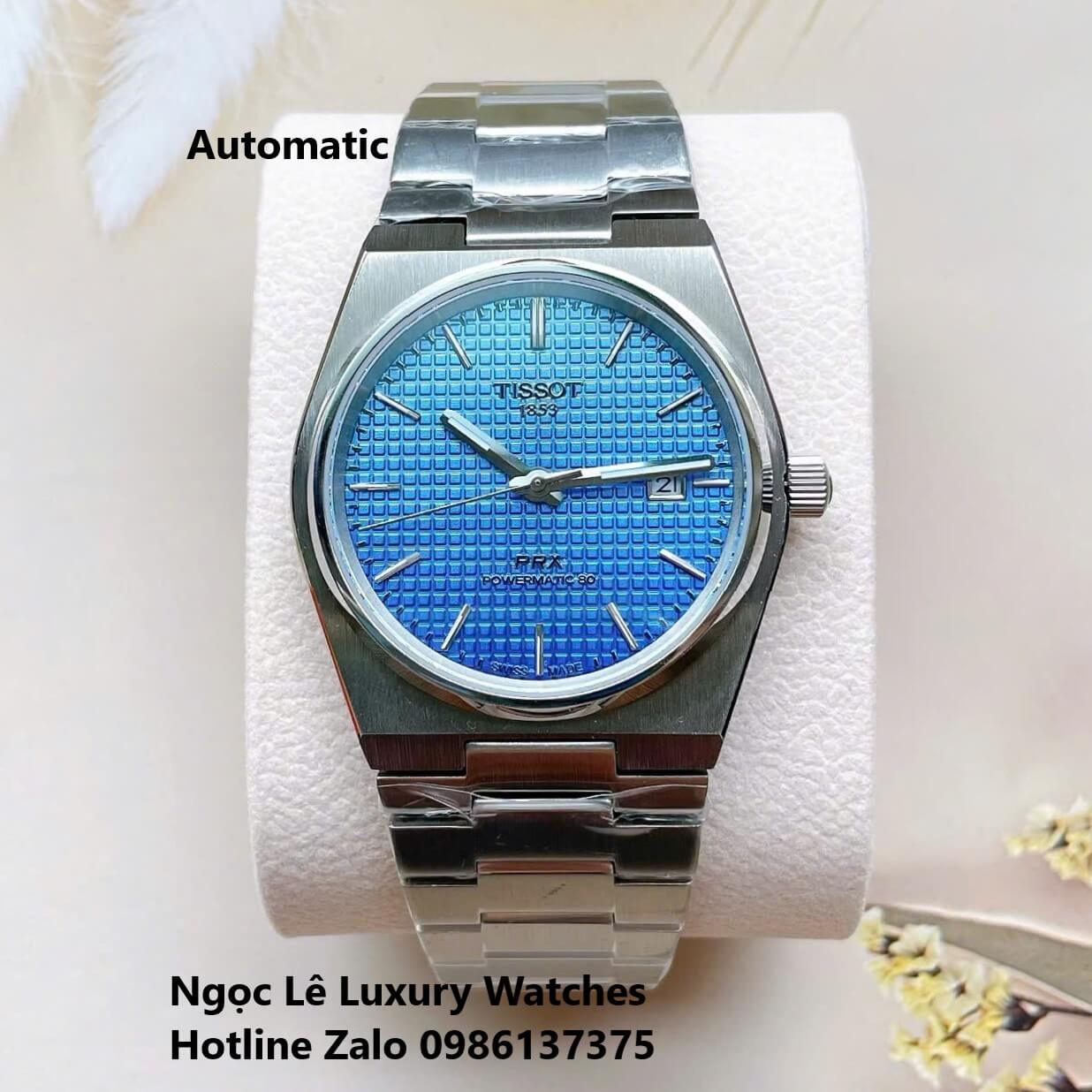 Đồng Hồ Tissot PRX Powermatic 80 Automatic - Dây Kim Loại Màu Bạc Mặt Xanh Nước Biển - Size 40mm