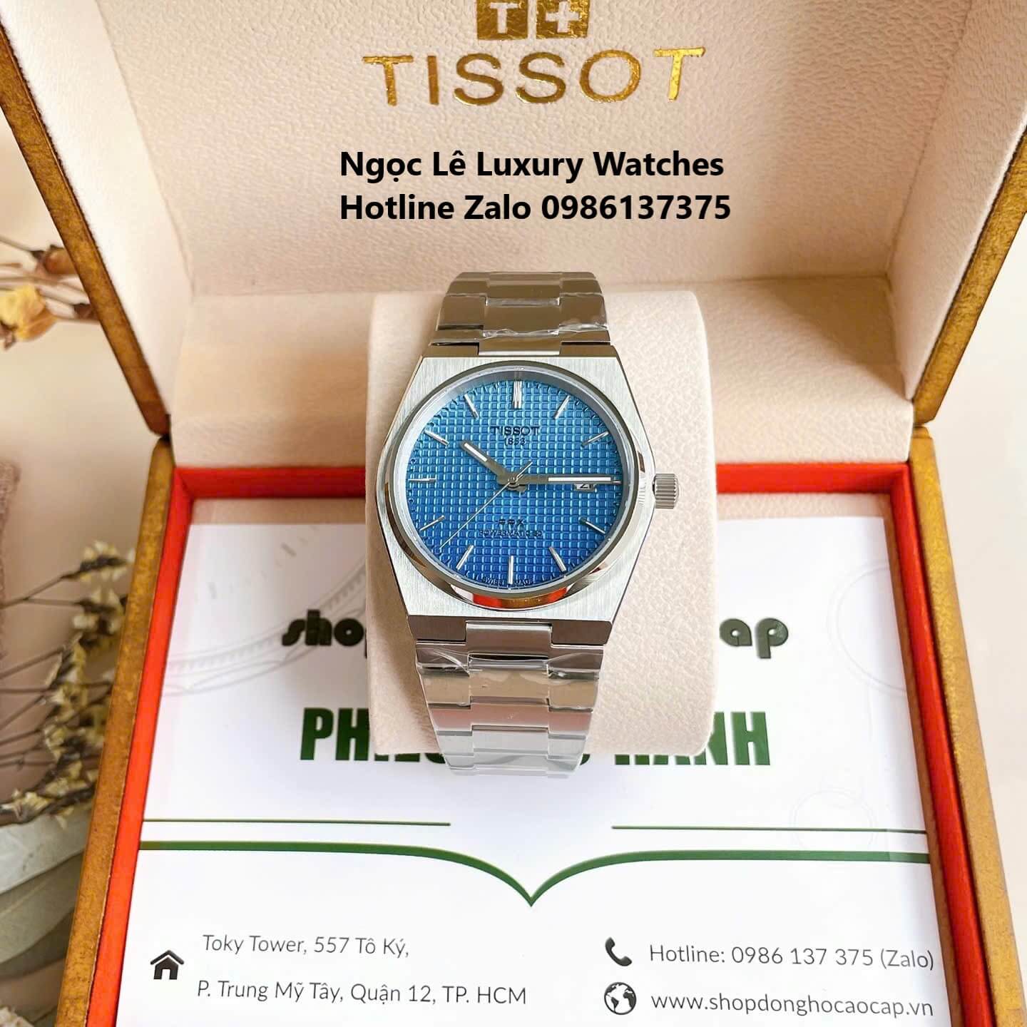 Đồng Hồ Tissot PRX Powermatic 80 Automatic - Dây Kim Loại Màu Bạc Mặt Xanh Nước Biển - Size 40mm