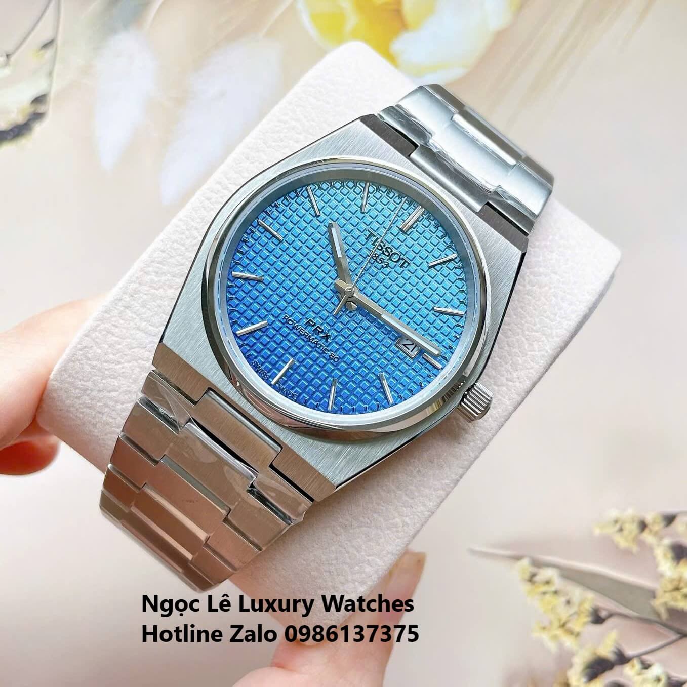 Đồng Hồ Tissot PRX Powermatic 80 Automatic - Dây Kim Loại Màu Bạc Mặt Xanh Nước Biển - Size 40mm