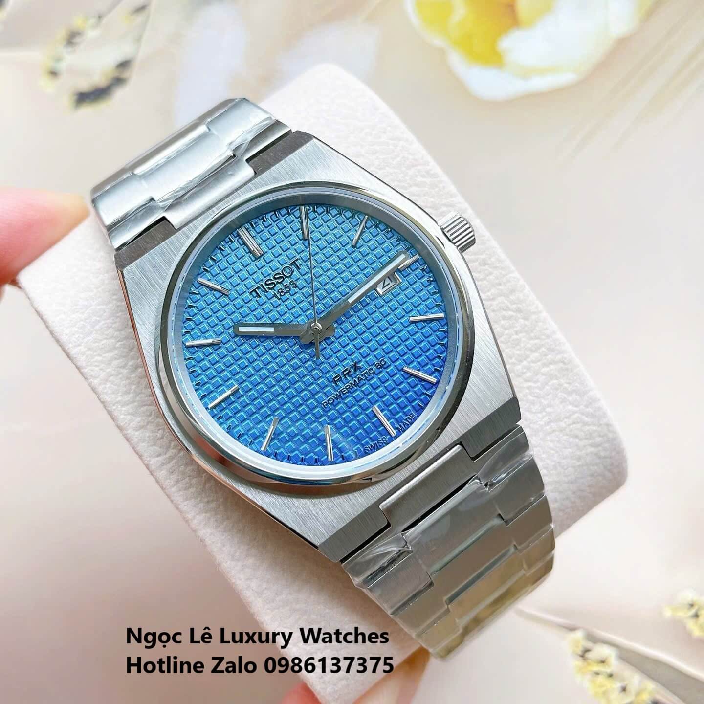 Đồng Hồ Tissot PRX Powermatic 80 Automatic - Dây Kim Loại Màu Bạc Mặt Xanh Nước Biển - Size 40mm