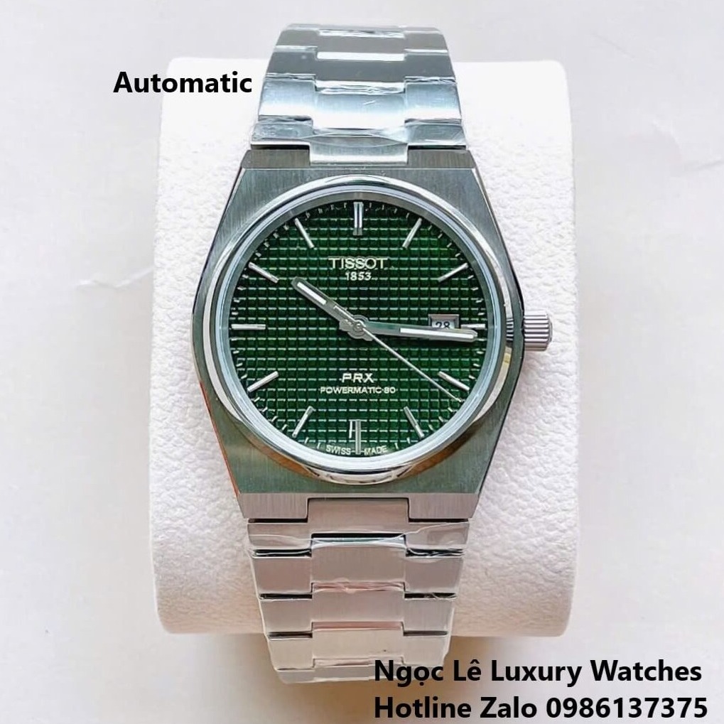Đồng Hồ Tissot PRX Powermatic 80 Automatic - Dây Kim Loại Màu Bạc Mặt Xanh Rêu - Size 40mm