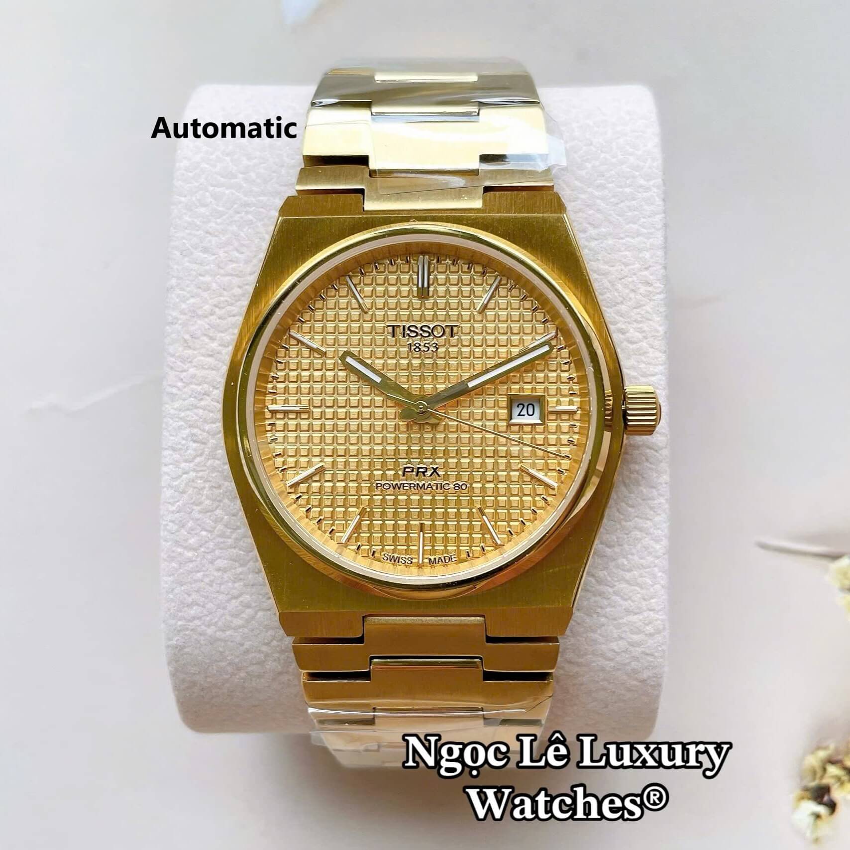 Đồng Hồ Tissot PRX Powermatic 80 Automatic - Dây Kim Loại Màu Vàng Mặt Vàng - Size 40mm