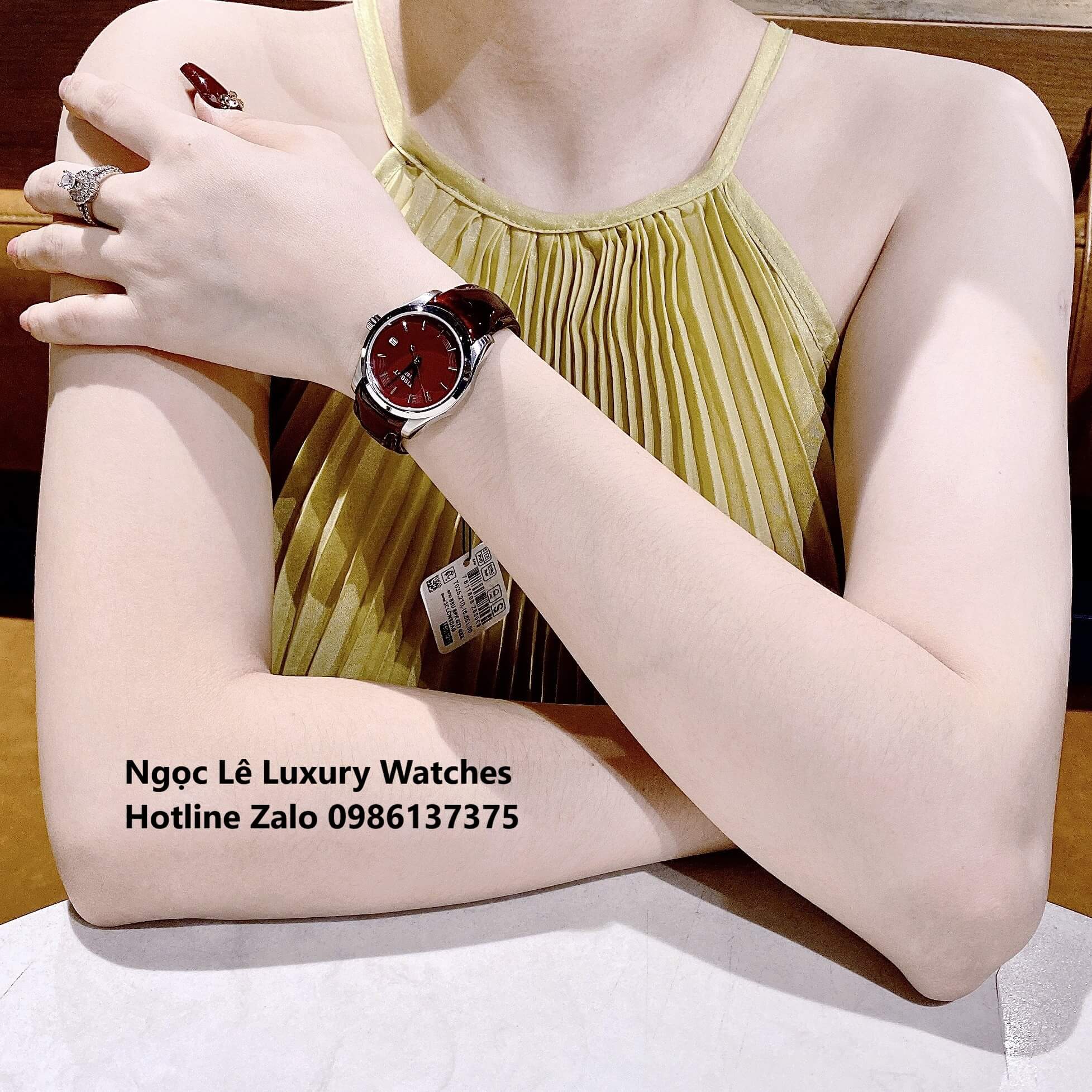 Đồng Hồ Tissot Nữ Dây Da Đỏ Rượu Vang Size 32mm - Tissot Couturier Quartz