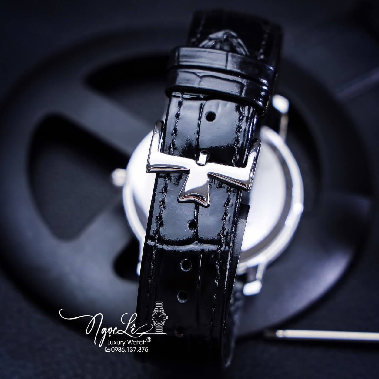 Đồng Hồ Nam Vacheron Constantin Siêu Cấp Dây Da Đen Đính Đá Vỏ Silver 40mm