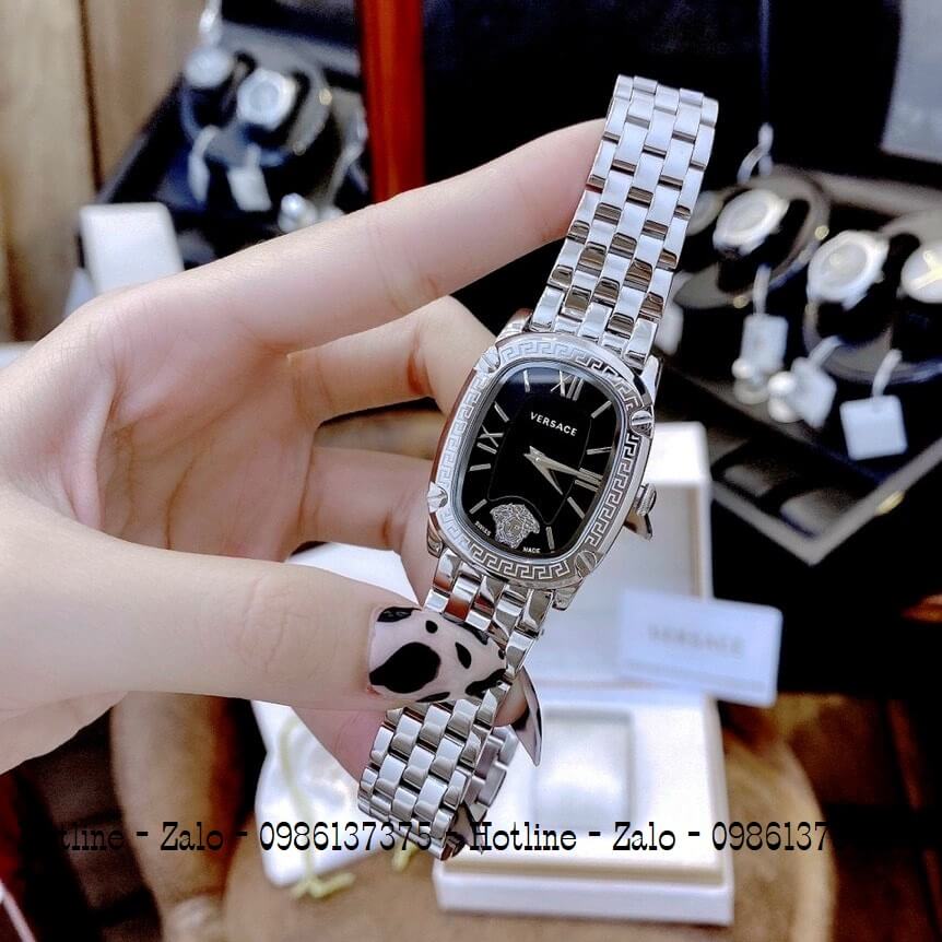 Đồng Hồ Nữ Versace Couture Bạc Mặt Đen 30x37mm