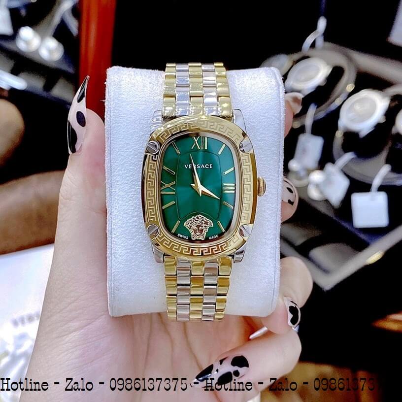 Đồng Hồ Nữ Versace Couture Demi Vàng Mặt Xanh 30x37mm