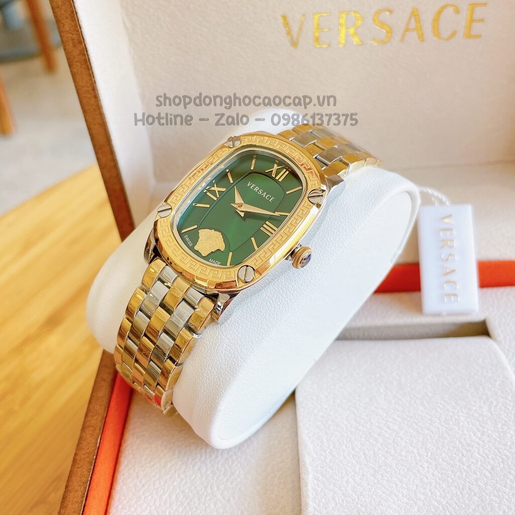 Đồng Hồ Nữ Versace Couture Dây Kim Loại Demi Mặt Xanh 30x37mm