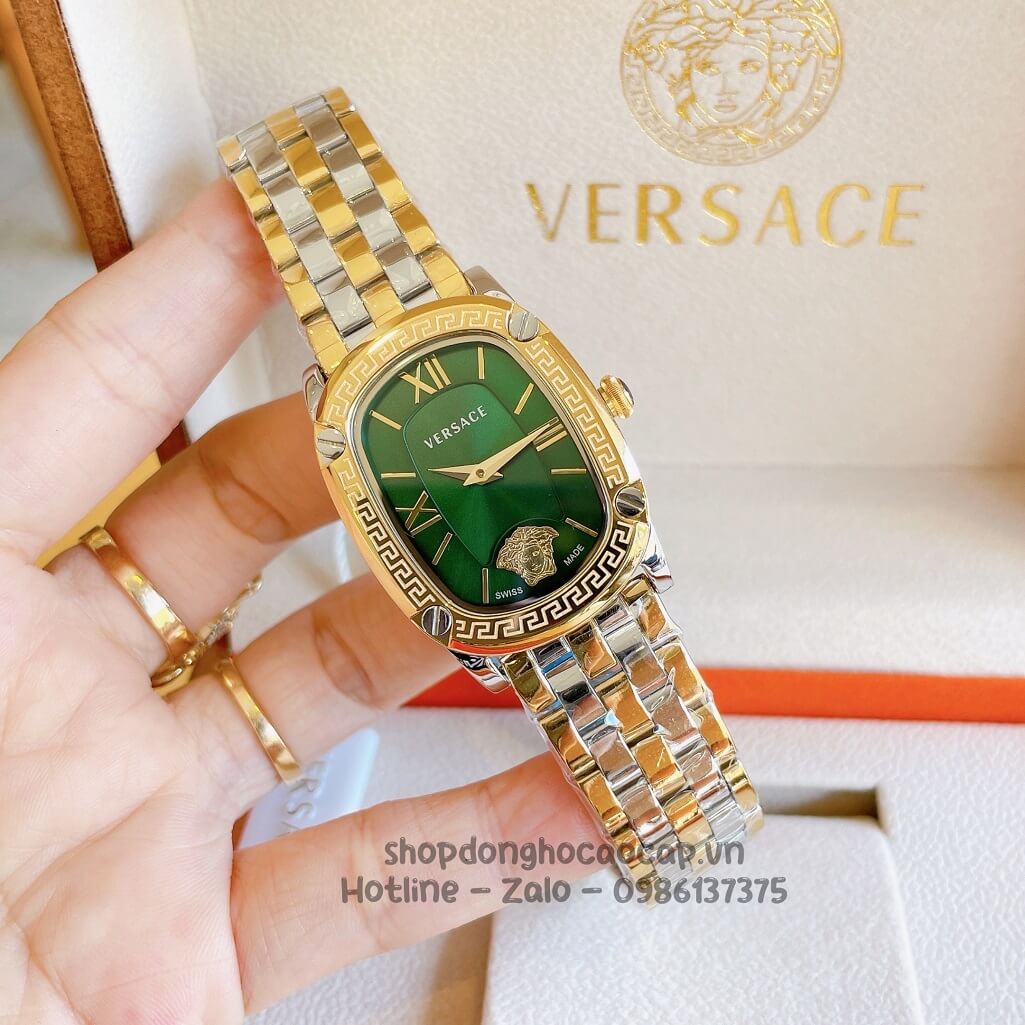 Đồng Hồ Nữ Versace Couture Dây Kim Loại Demi Mặt Xanh 30x37mm