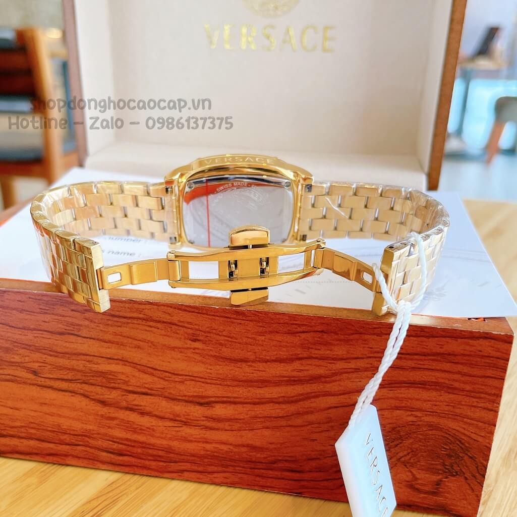 Đồng Hồ Nữ Versace Couture Dây Kim Loại Vàng Mặt Xanh 30x37mm