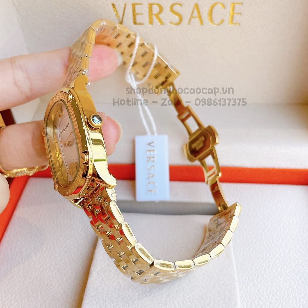 Đồng Hồ Nữ Versace Couture Dây Kim Loại Vàng Mặt Trắng 30x37mm